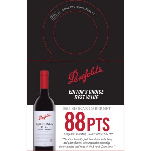 
        
        Penfolds Accolade Necker - 2013 Koonunga Hill Shiraz Cabernet, Best Value 88 pts, Wine Spectator        
      