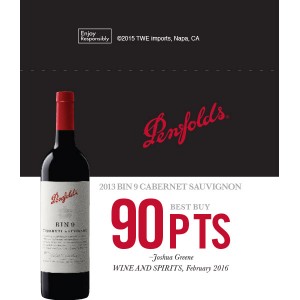 
        
        Penfolds Accolade Shelf Talker - 2013 Bin 9 Cabernet Sauvignon, 90 pts, Wine and Spirits 02/2016        
      
