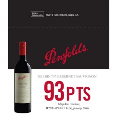 Penfolds Accolade Shelf Talker - 2013 Bin 707 Cabernet Sauvignon, 93 pts Wine Spectator 01/2016