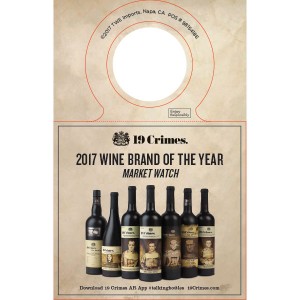 
        
        19 Crimes "2017 Wine Brand of the Year" Market Watch Promo Necker        
      