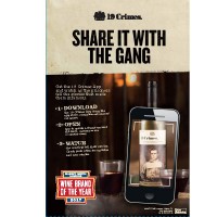 19 Crimes "Share it with the Gang" AR App Promo Table Tent