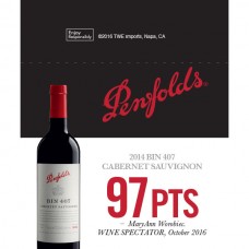 Penfolds 2014 BIN 407 Cabernet Sauvignon, 97pts Shelf Talker 