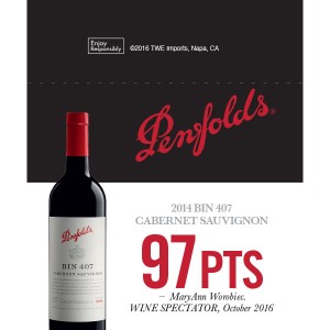 
        
        Penfolds 2014 BIN 407 Cabernet Sauvignon, 97pts Shelf Talker         
      