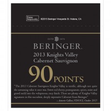 Beringer Accolade Shelf Talker - 2013 Knights Valley Cabernet Sauvignon, 90 pts, VINOUS, October 2015