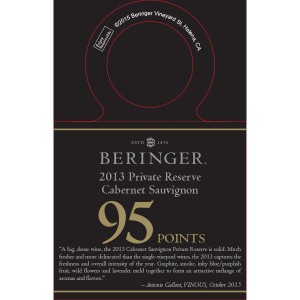 
        
        Beringer Accolade Necker - 2013 Private Reserve Cab, 95 pts, Vinous, Oct. 2015        
      