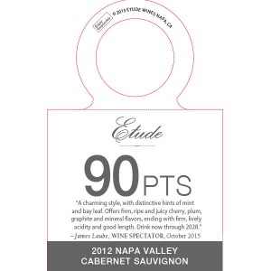 
        
        Etude Accolade Necker - 2012 Napa Valley Cabernet Sauvignon, 90 points, Wine Spectator, October 2015        
      