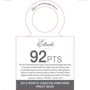 
        
        Etude Accolade Necker - 2013 North Canyon Pinot Noir, 92 points, Vinous, October 2015        
      
