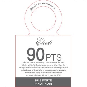 
        
        Etude Accolade Necker - 2013 Forte Pinot Noir, 90 points, Vinous, October 2015        
      