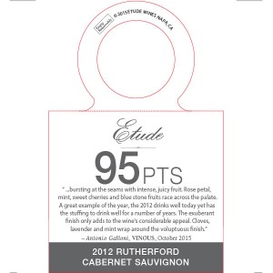 
        
        Etude Accolade Necker - 2012 Rutherford Cabernet Sauvignon, 95 points, Vinous, October 2015        
      