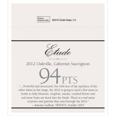 Etude Accolade Shelf Talker - 2012 Oakville Cabernet Sauvignon, 94 points, Vinous, October 2015