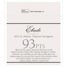 Etude Accolade Shelf Talker - 2012 St. Helena Cabernet Sauvignon, 93 points, VINOUS, October 2015
