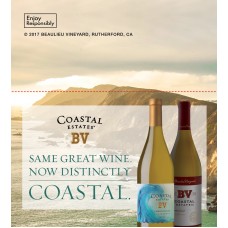 BV Coastal Estates "Same Great Wine. Now Distinctly Coastal." Varietal Shelf Talker 