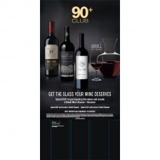 90+ Club Riedel Wine Glasses and Decanter 12x22.5 Case Card - Expiration 12/31/17 