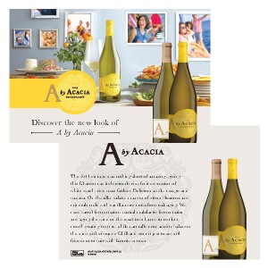 
        
        A by Acacia "Discover the New Look" Spring Chardonnay Wine Card         
      