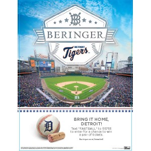 
        
        Beringer Baseball Detroit Tigers Promo Poster 18x24, Valid 4/2/18 - 10/1/18        
      