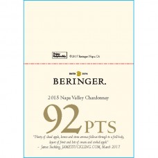 Beringer 2015 Napa Valley Chardonnay 92pts Shelf Talker