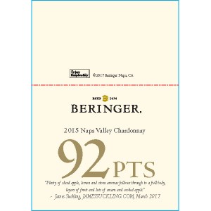 
        
        Beringer 2015 Napa Valley Chardonnay 92pts Shelf Talker        
      