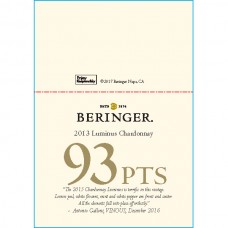 Beringer 2013 Luminous Chardonnay 93pts Shelf Talker