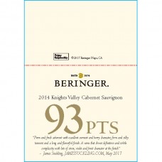 Beringer 2014 Knights Valley Cabernet Sauvignon 93pts Shelf Talker