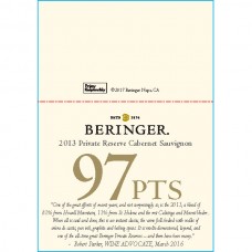 Beringer 2013 Private Reserve Cabernet Sauvignon 97pts Shelf Talker