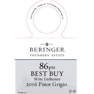 
        
        Beringer Founders' Estate 2016 Pinot Grigio 86pts Best Buy Wine Enthusiast Accolade Necker        
      