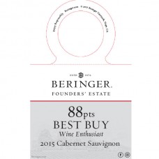 Beringer Founders' Estate 2015 Cabernet Sauvignon 88pts Best Buy Wine Enthusiast Accolade Necker