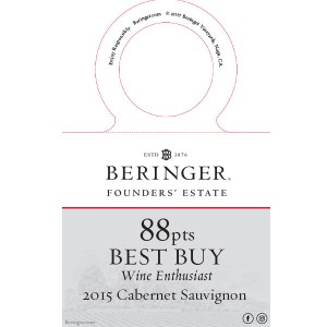 
        
        Beringer Founders' Estate 2015 Cabernet Sauvignon 88pts Best Buy Wine Enthusiast Accolade Necker        
      