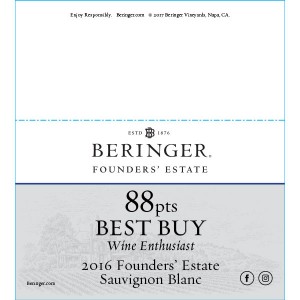 
        
        Beringer Founders' Estate Sauvignon Blanc 88pt Shelf Talker        
      