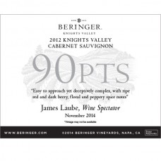 Beringer Knights Valley Cabernet Sauvignon 2012 90pts Safeway Slicker