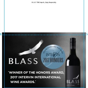 
        
        Blass Cabernet Sauvignon "Winner of the Honors Award, 2017 Intervin International Wine Awards" Shelf Talker 4.5x5        
      