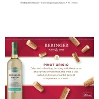Beringer Main & Vine Pinot Grigio Uncork Shelf Talker - Expiration 06/30/18 