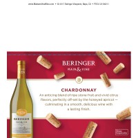Beringer Main & Vine Chardonnay Uncork & Win Shelf Talker - Expiration 06/30/18 