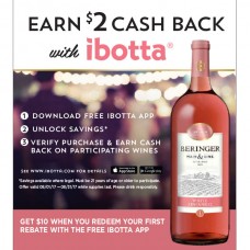 Beringer Main & Vine "Earn $2 Cash Back with Ibotta" 1.5L Case Card Valid 11/01/17 - 11/30/17
