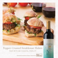 BV Coastal F18 Winter "Pepper-Crusted Steakhouse Sliders" Merlot  2-Sided 5.5"x5.5" Recipe Card