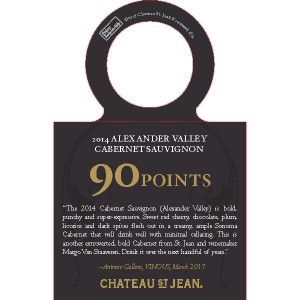
        
        Chateau St. Jean Accolade Necker - 2014 Alexander Valley Cabernet Sauvignon, 90pts Vinous         
      