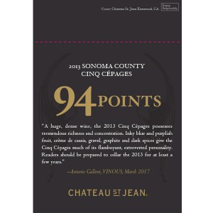 
        
        Chateau St. Jean Accolade Shelf Talker - 2013 Sonoma County Cinq Cépages, 94pts Vinous        
      