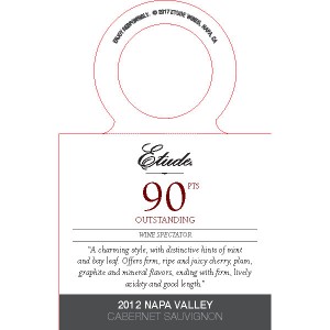 
        
        Etude Accolade Necker - 2012 Napa Valley Cabernet Sauvignon, 90pts, Wine Spectator        
      