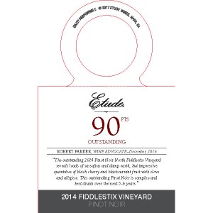 
        
        Etude Accolade Necker - 2014 Fiddlestix Vineyard Pinot Noir, 90pts, Wine Advocate Dec. 2016        
      