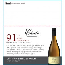 Etude Accolade Shelf Talker - 2014 Grace Benoist Ranch Chardonnay, 91pts, Wine Enthusiast