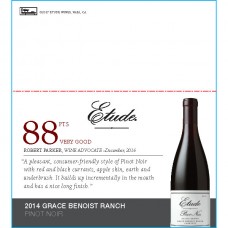 Etude Accolade Shelf Talker - 2014 Grace Benoist Ranch Pinot Noir, 88pts, Wine Advocate Dec. 2016
