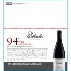 Etude Accolade Shelf Talker - 2014 North Canyon Vineyard Pinot Noir, 94pts, Wine Enthusiast