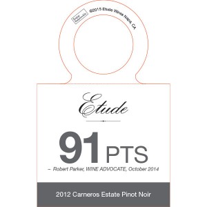 
        
        Etude Accolade Necker: Carneros Estate Pinot Noir 2012, 91 points Wine Advocate 10/14        
      