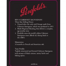 Penfolds Bin 9 Cabernet Sauvignon Wine Card F16