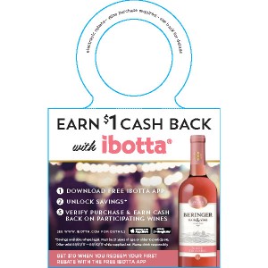 
        
        Beringer Main & Vine "Earn $1 Cash Back with Ibotta" 750ML Coupon Valid 05/01/18 - 05/31/18        
      