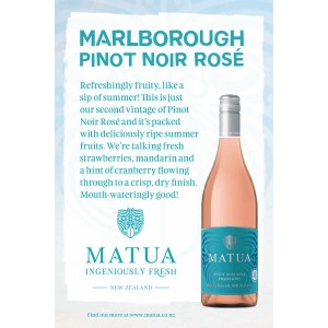 
        
        Matua Marlborough Sauvignon Blanc and Pinot Noir Rose Wine Card - Two Sided        
      