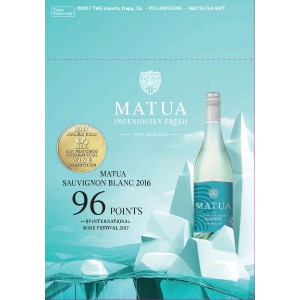 
        
        Matua "Double Gold Winner" F18 Sauvignon Blanc Accolade Shelf Talker        
      