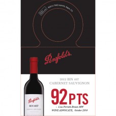 Penfolds Accolade Necker - Bin 407 Cabernet Sauvignon 2012, 92 points Wine Advocate 10/14