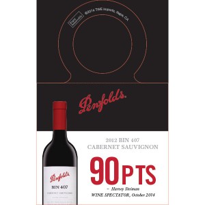 
        
        Penfolds Accolade Necker - Bin 407 Cabernet Sauvignon 2012, 90 Points Wine Spectator 10/14        
      