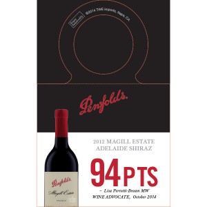 Penfolds Accolade Necker - Magill Estate Adelaide Shiraz 2012, 94 points Wine Advocate 10/14
Penfolds Accolade Necker - Magill Estate Adelaide Shiraz 2012, 94 points Wine Advocate 10/14