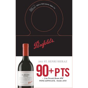 Penfolds Accolade Necker - St. Henri Shiraz 2011, 90+ points Wine Advocate 10/14
Penfolds Accolade Necker - St. Henri Shiraz 2011, 90+ points Wine Advocate 10/14